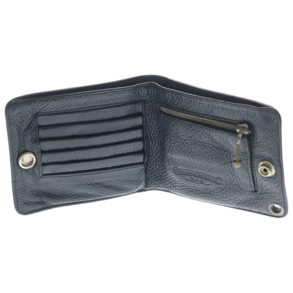 CHROME HEARTS(クロムハーツ) 1SNAP 1スナップ クロスボタンレザーウォレット財布 ブラック レディース