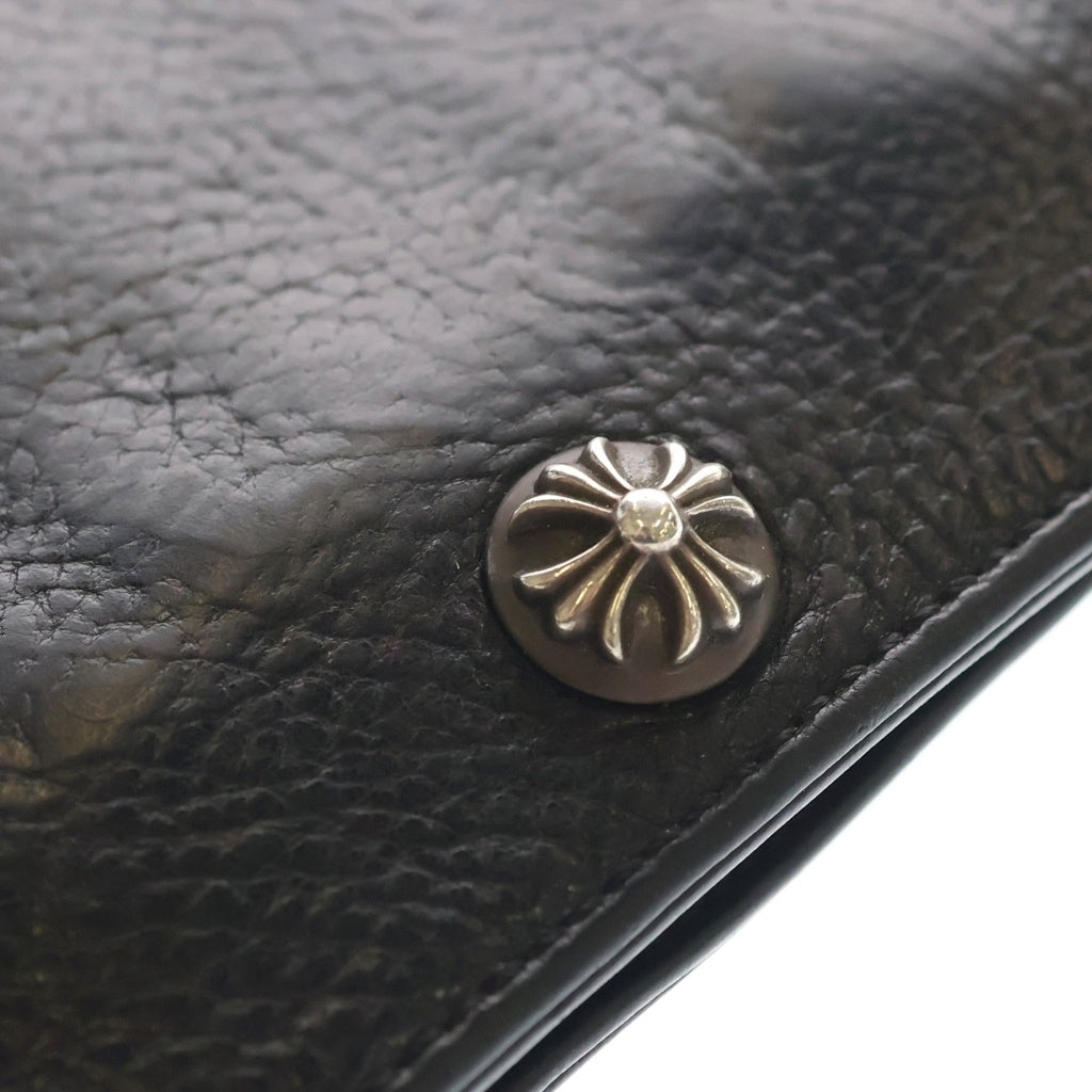 CHROME HEARTS(クロムハーツ) 1SNAP 1スナップ クロスボタンレザーウォレット財布 ブラック レディース