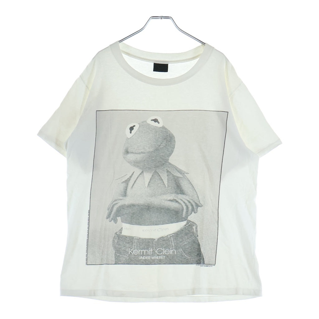 VINTAGE(ヴィンテージ) 90s KERMIT CLEIN カーミット 裾袖シングル クルーネックTシャツ ホワイト