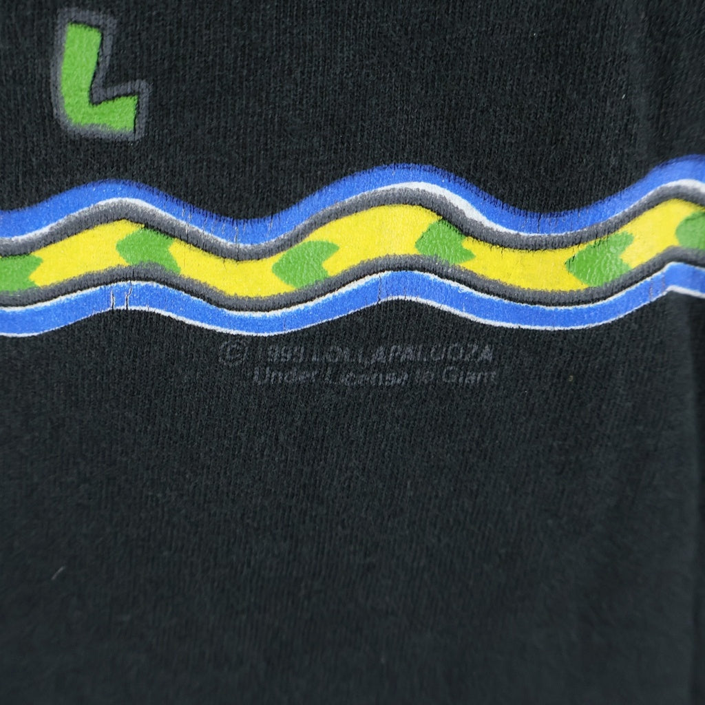 VINTAGE(ヴィンテージ) 90s Lollapalooza 93 ロラパルーザ 裾袖シングル クルーネックTシャツ ブラック