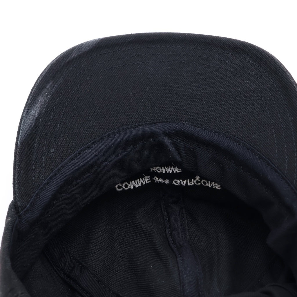 COMME des GARCONS HOMME(コムデギャルソンオム) 24AW 綿サージ ベースボールキャップ ロゴ HN-K601 6パネル キャップ ブラック