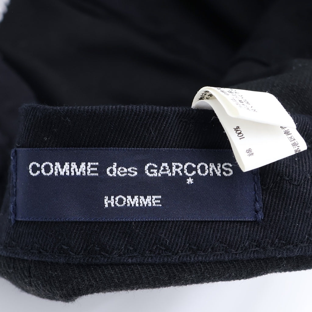 COMME des GARCONS HOMME(コムデギャルソンオム) 24AW 綿サージ ベースボールキャップ ロゴ HN-K601 6パネル キャップ ブラック