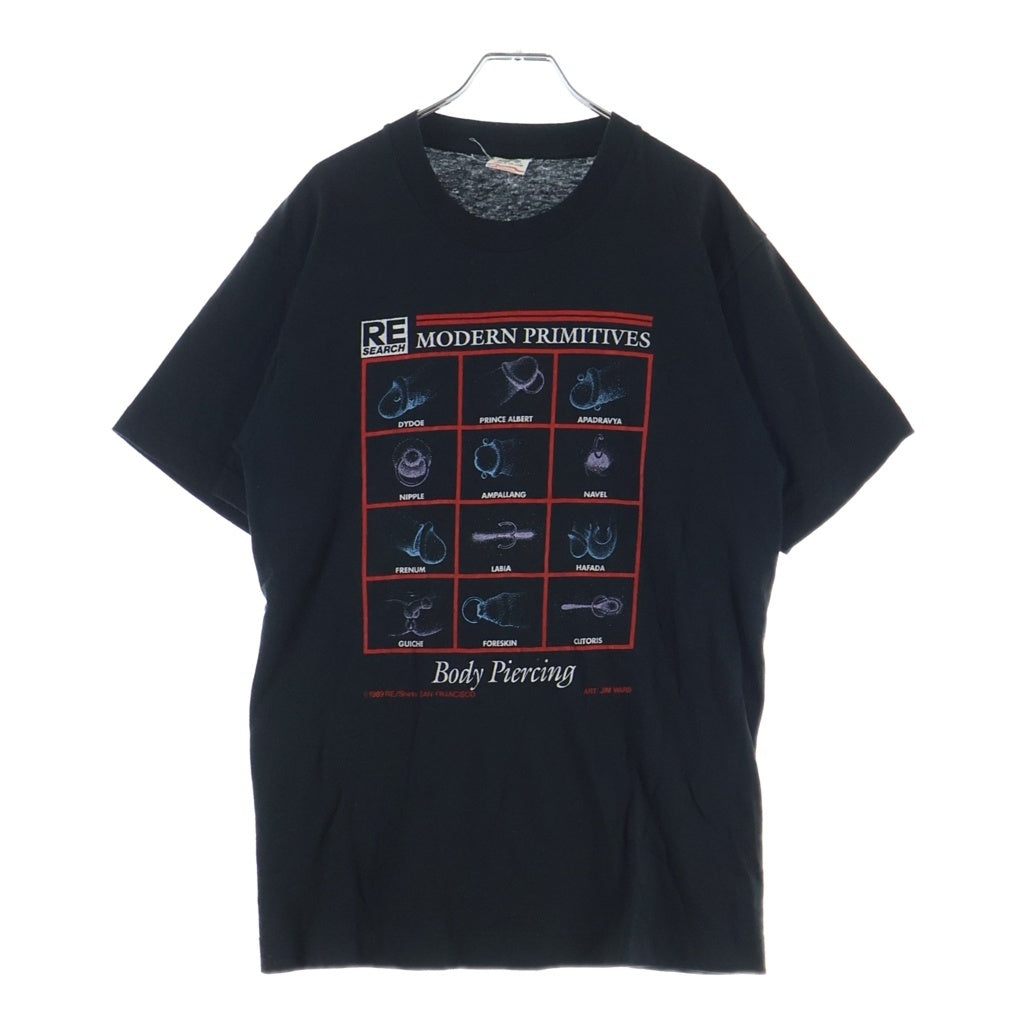 VINTAGE(ヴィンテージ) 90s DICK ボディピアス クルーネックTシャツ ブラック