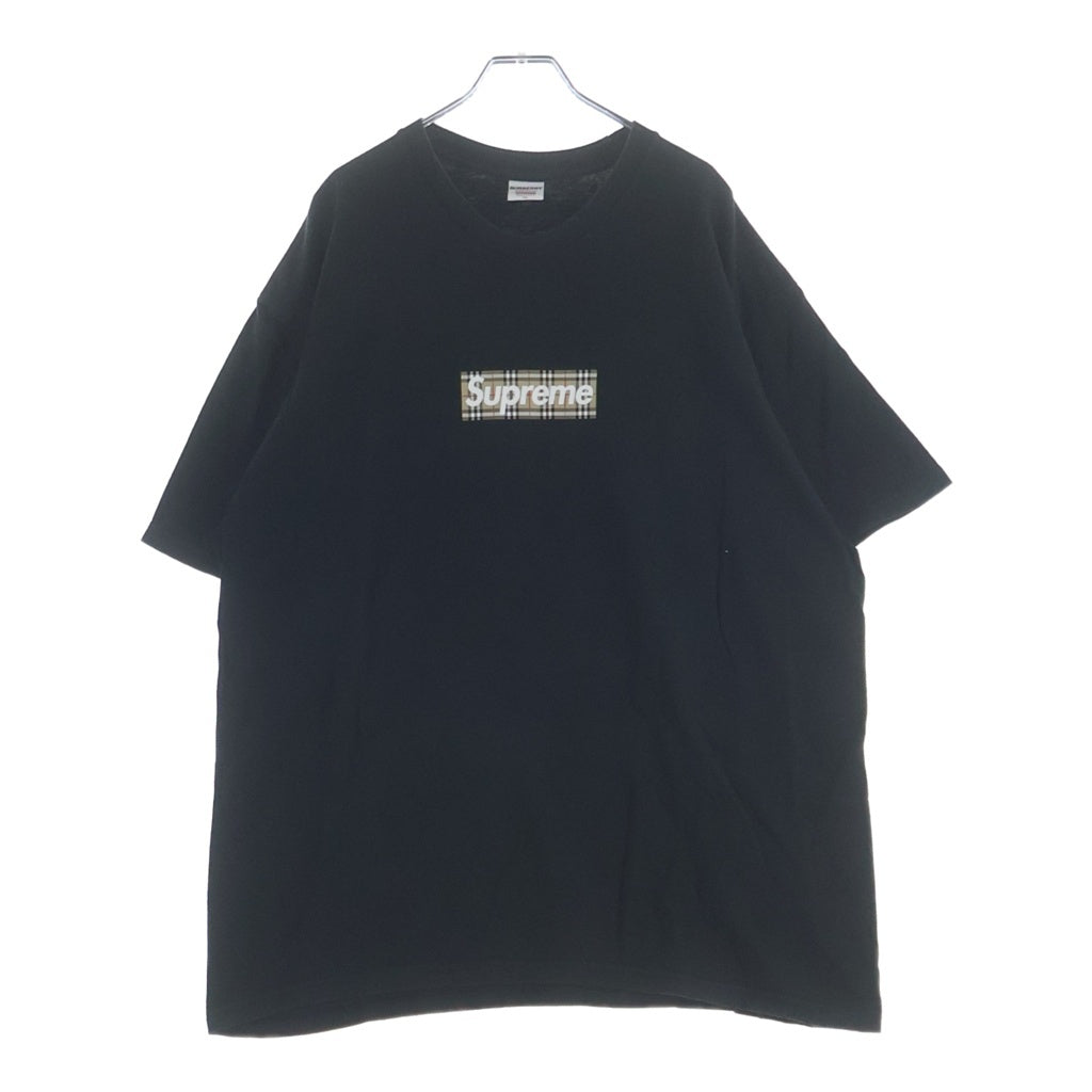 SUPREME(シュプリーム) 22SS ×BURBERRY Box Logo Tee バーバリー ボックスロゴ クルーネック 半袖Tシャツ カットソー ブラック