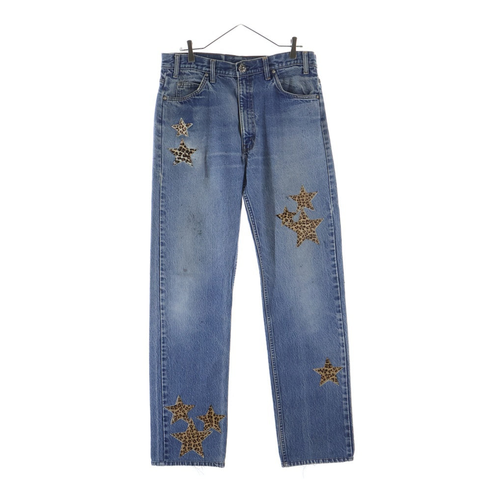 CHROME HEARTS(クロムハーツ) 505 U VNTG JEAN BL ORNG TAB ハラコ スターパッチデニム インディゴ