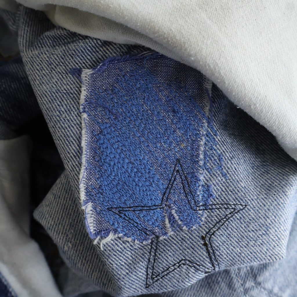 CHROME HEARTS(クロムハーツ) 505 U VNTG JEAN BL ORNG TAB ハラコ スターパッチデニム インディゴ