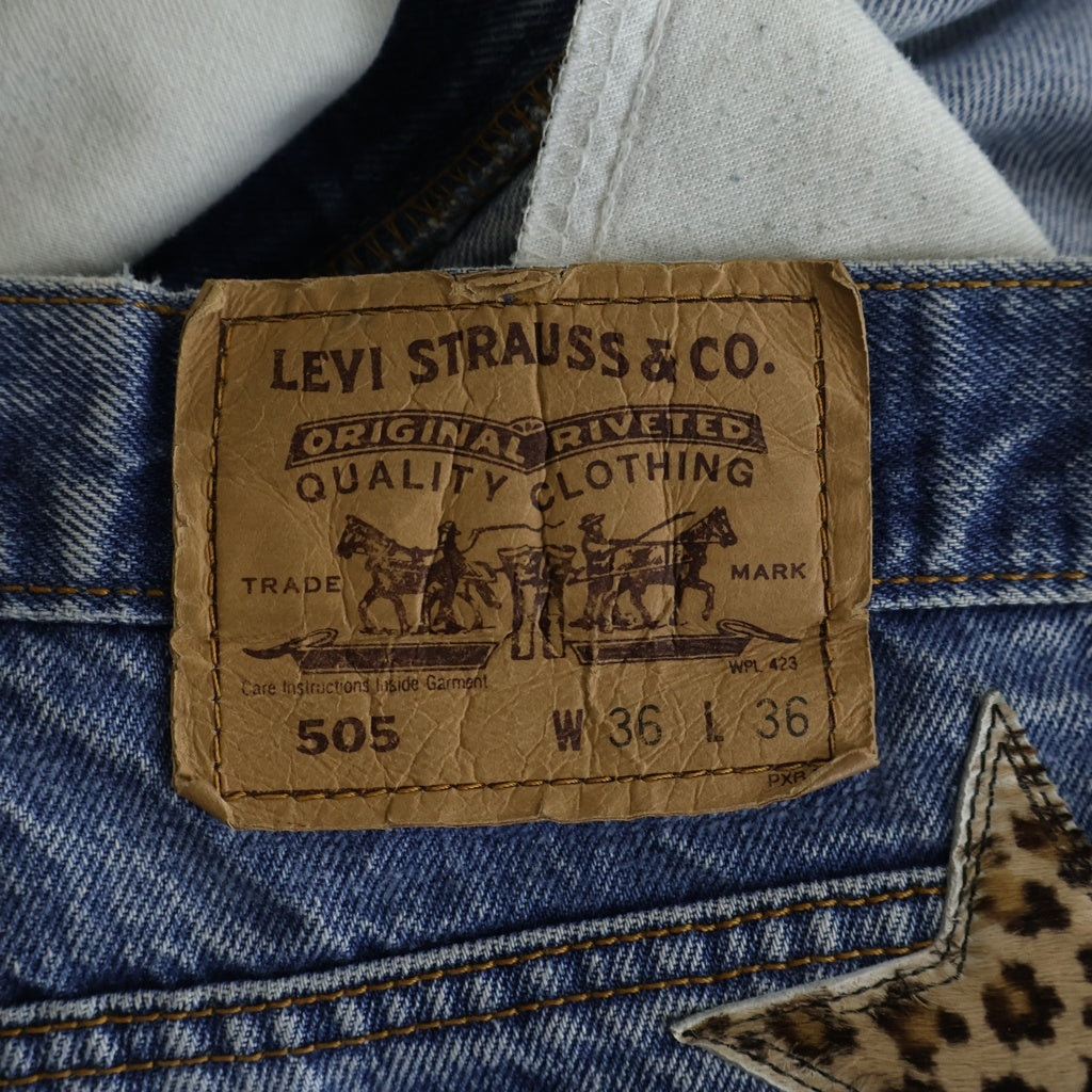 CHROME HEARTS(クロムハーツ) 505 U VNTG JEAN BL ORNG TAB ハラコ スターパッチデニム インディゴ