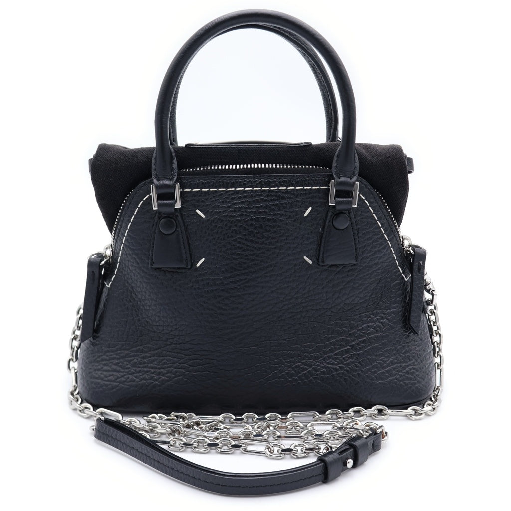 Maison Margiela(メゾンマルジェラ) 5AC クラシック マイクロ 2WAY ハンドバッグ S56WG0081-P4455 ブラック レディース