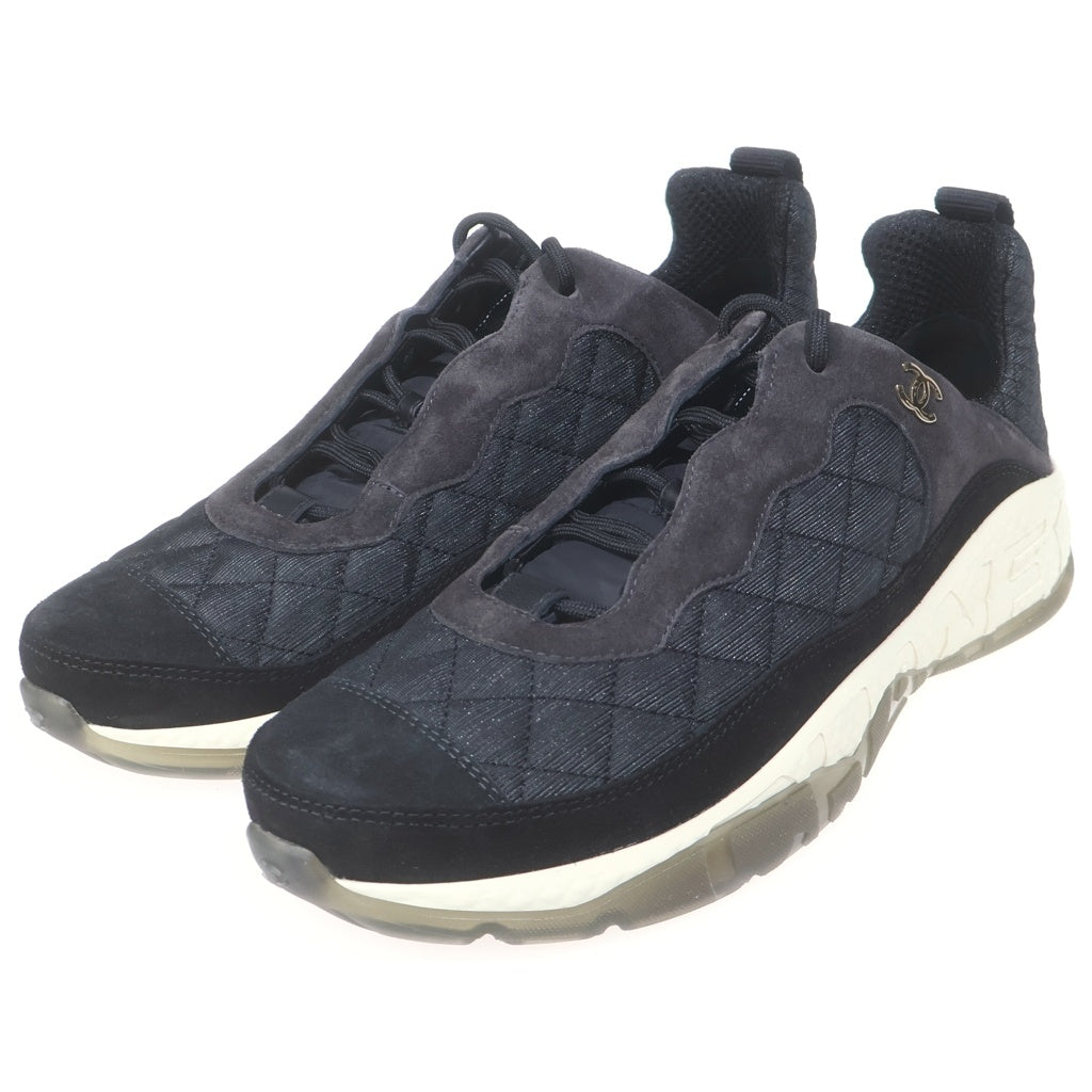 CHANEL(シャネル) ココマーク ファブリック スウェード ローカットスニーカー ブラック G38294