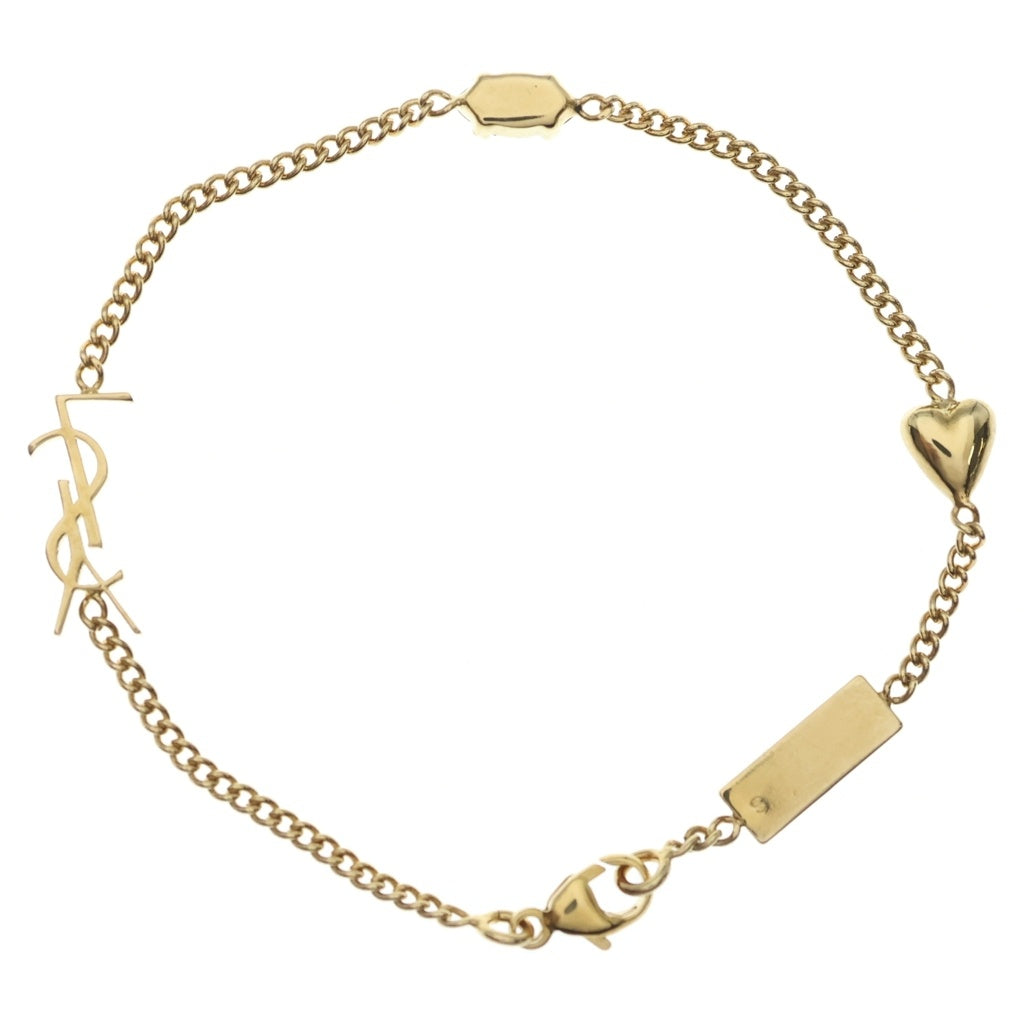 YVES SAINT LAURENT(イヴサンローラン) Cassandre Heart Charm Bracelet カサンドラ ハートチャーム ブレスレット メタル ライトストーン701950Y 15269137 ゴールド レディース