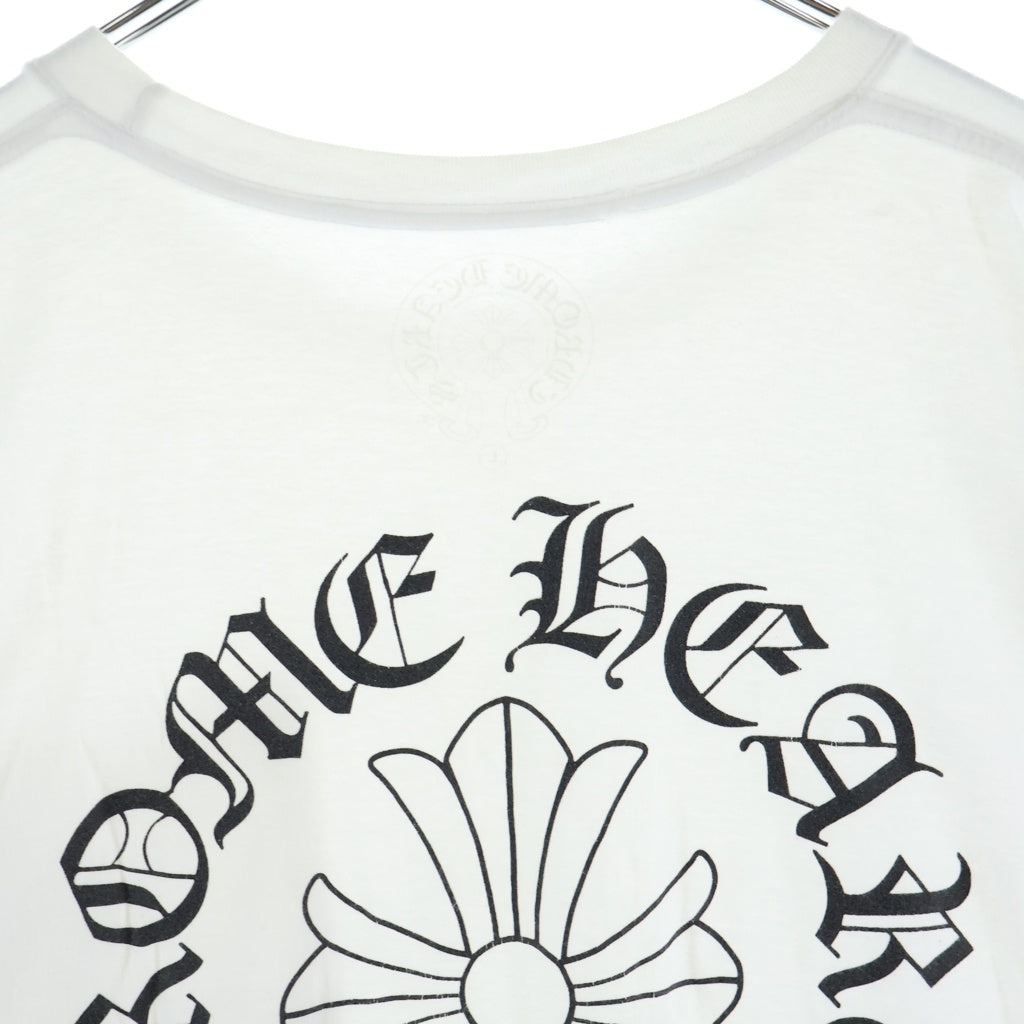 CHROME HEARTS(クロムハーツ) Back Cross Neck Logo Tee バッククロスネックロゴ半袖Tシャツ ポケット付き ホワイト
