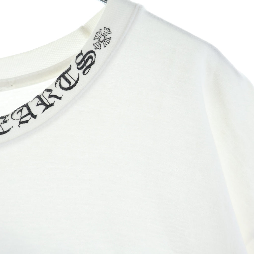 CHROME HEARTS(クロムハーツ) Back Cross Neck Logo Tee バッククロスネックロゴ半袖Tシャツ ポケット付き ホワイト