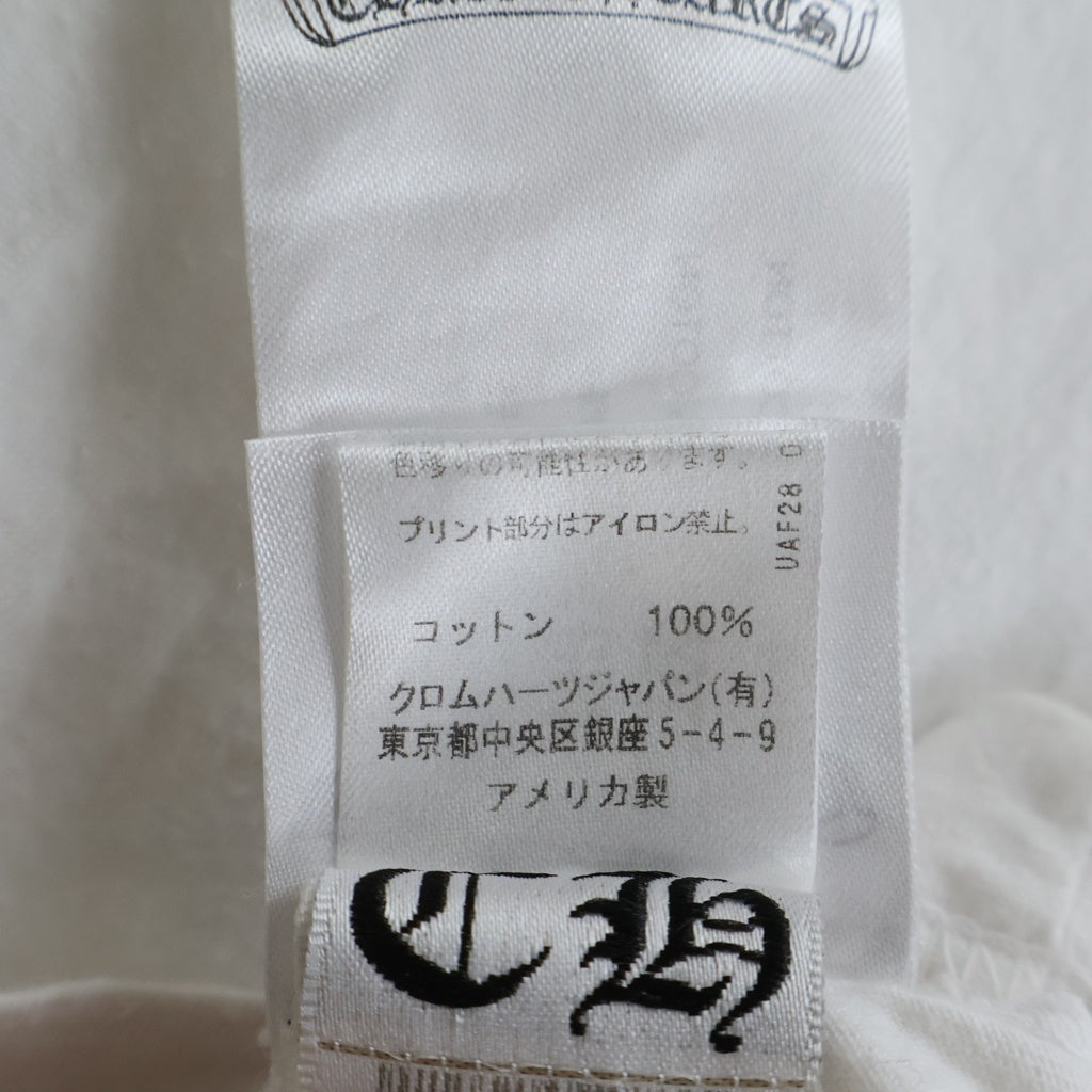 CHROME HEARTS(クロムハーツ) Back Cross Neck Logo Tee バッククロスネックロゴ半袖Tシャツ ポケット付き ホワイト