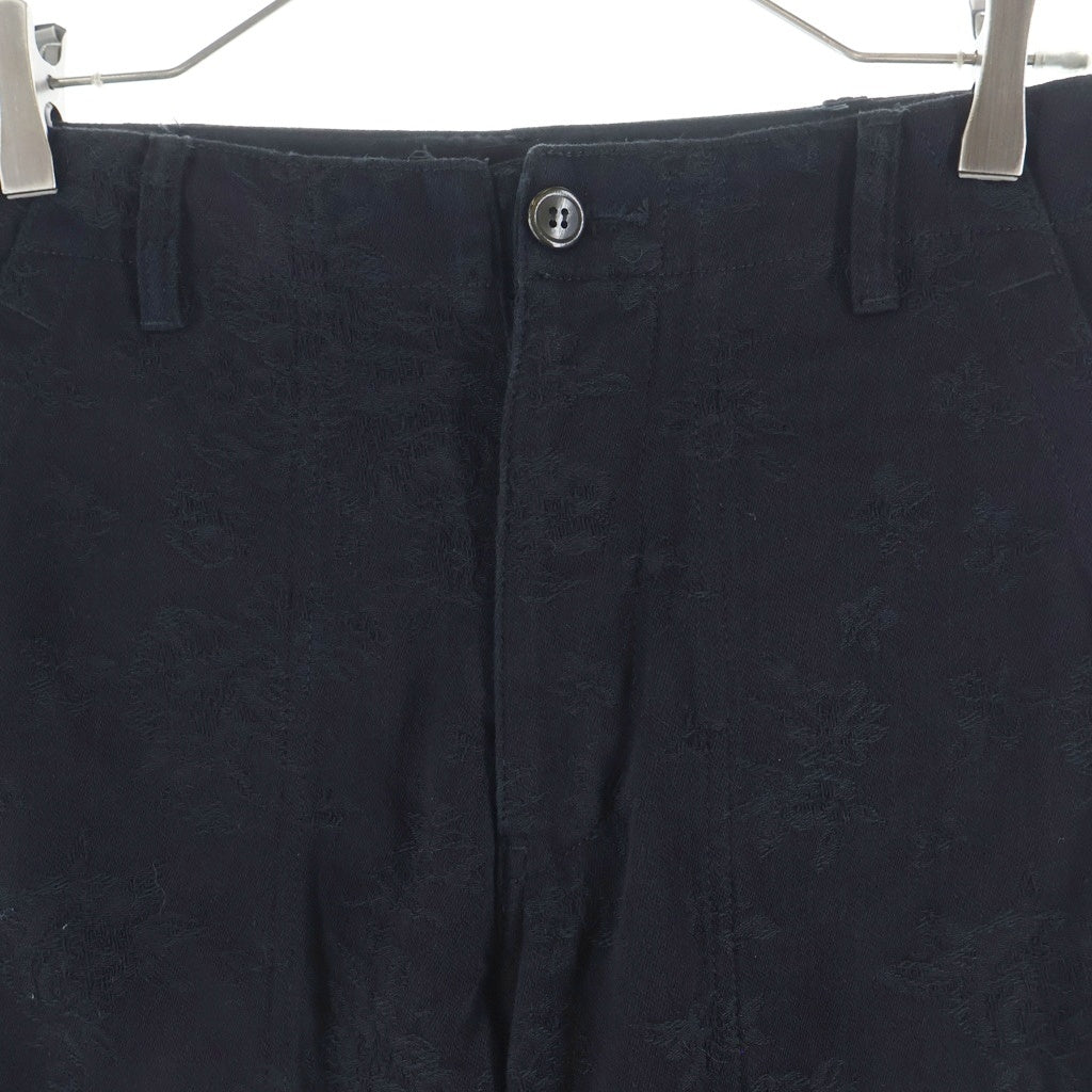 tricot COMME des GARCONS(トリコ コム デ ギャルソン) 16AW 花柄刺繍 バックフロント切替 ギャバジン ストレートパンツ TR-P004 ブラック レディース