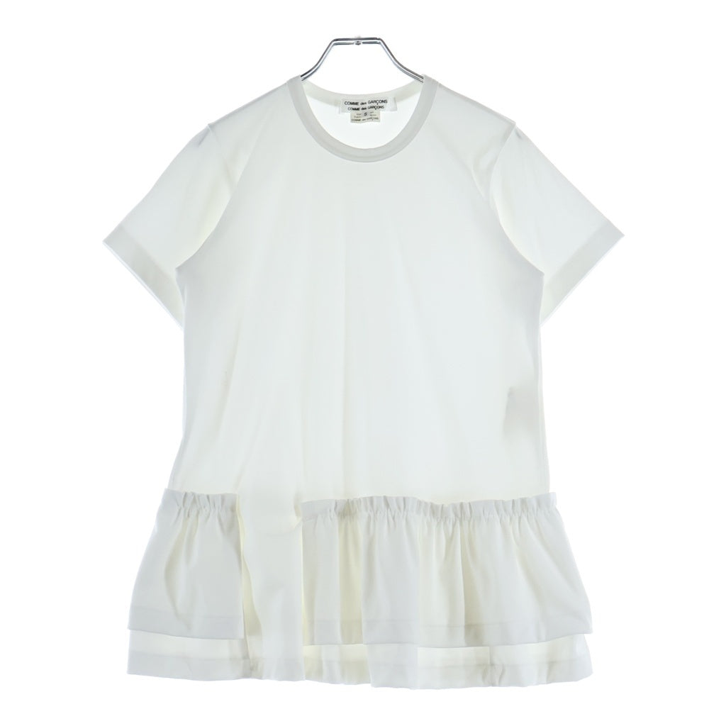 COMME des GARCONS COMME des GARCONS(コムデギャルソンコムデギャルソン) 18SS ジャージ素材 フリル RA-T017 半袖カットソー ホワイト レディース