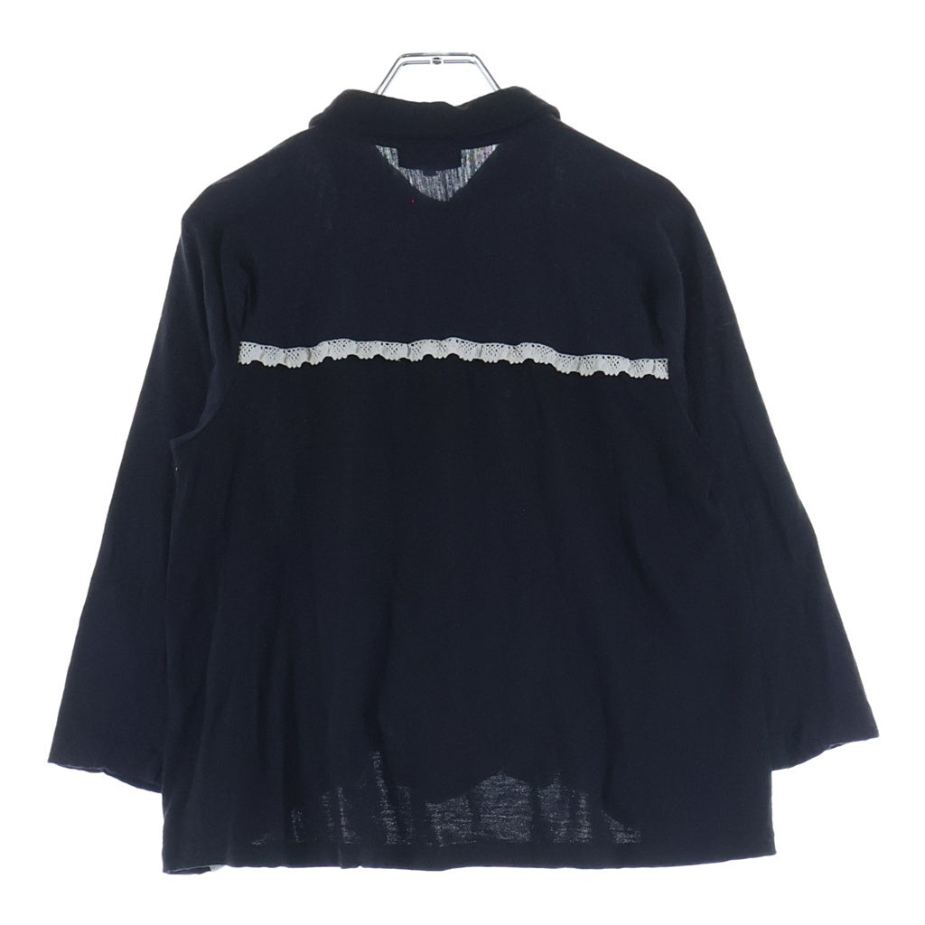 tricot COMME des GARCONS(トリコ コム デ ギャルソン) 16AW 丸襟 サイドフリル 断ち切り TR-T036 ロングスリーブカットソー ブラック レディース