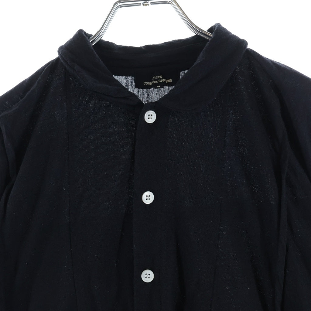 tricot COMME des GARCONS(トリコ コム デ ギャルソン) 16AW 丸襟 サイドフリル 断ち切り TR-T036 ロングスリーブカットソー ブラック レディース