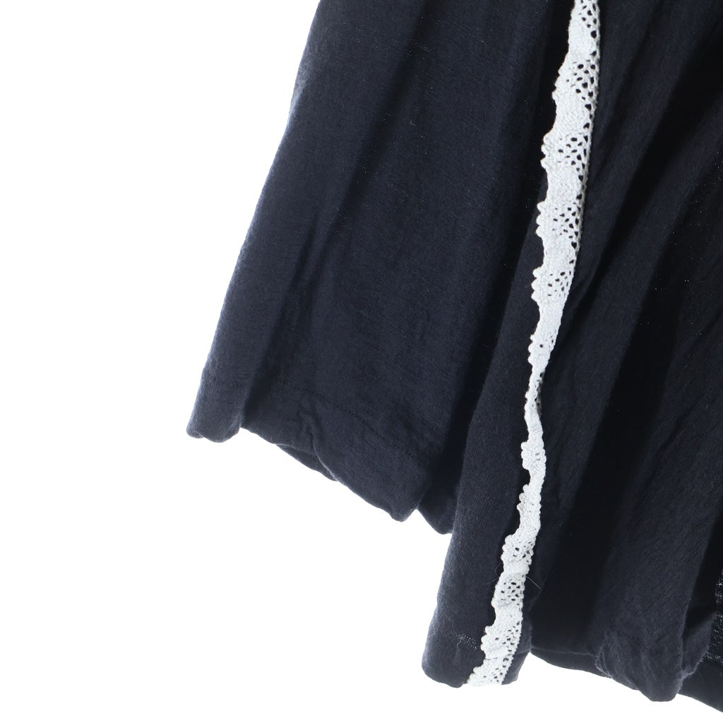 tricot COMME des GARCONS(トリコ コム デ ギャルソン) 16AW 丸襟 サイドフリル 断ち切り TR-T036 ロングスリーブカットソー ブラック レディース