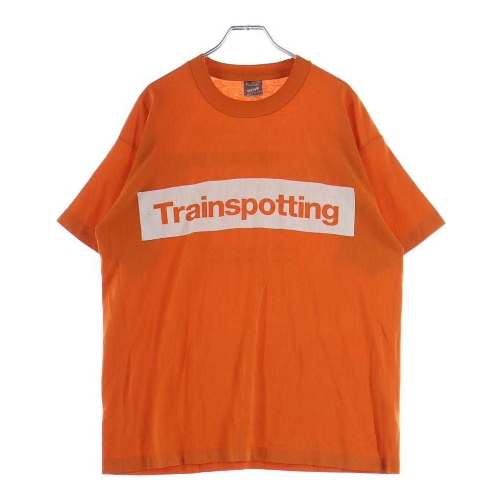 VINTAGE(ヴィンテージ) 90s Trainspotting Choose Your Life トレインスポッティング クルーネック半袖Tシャツ 裾袖シングル オレンジ