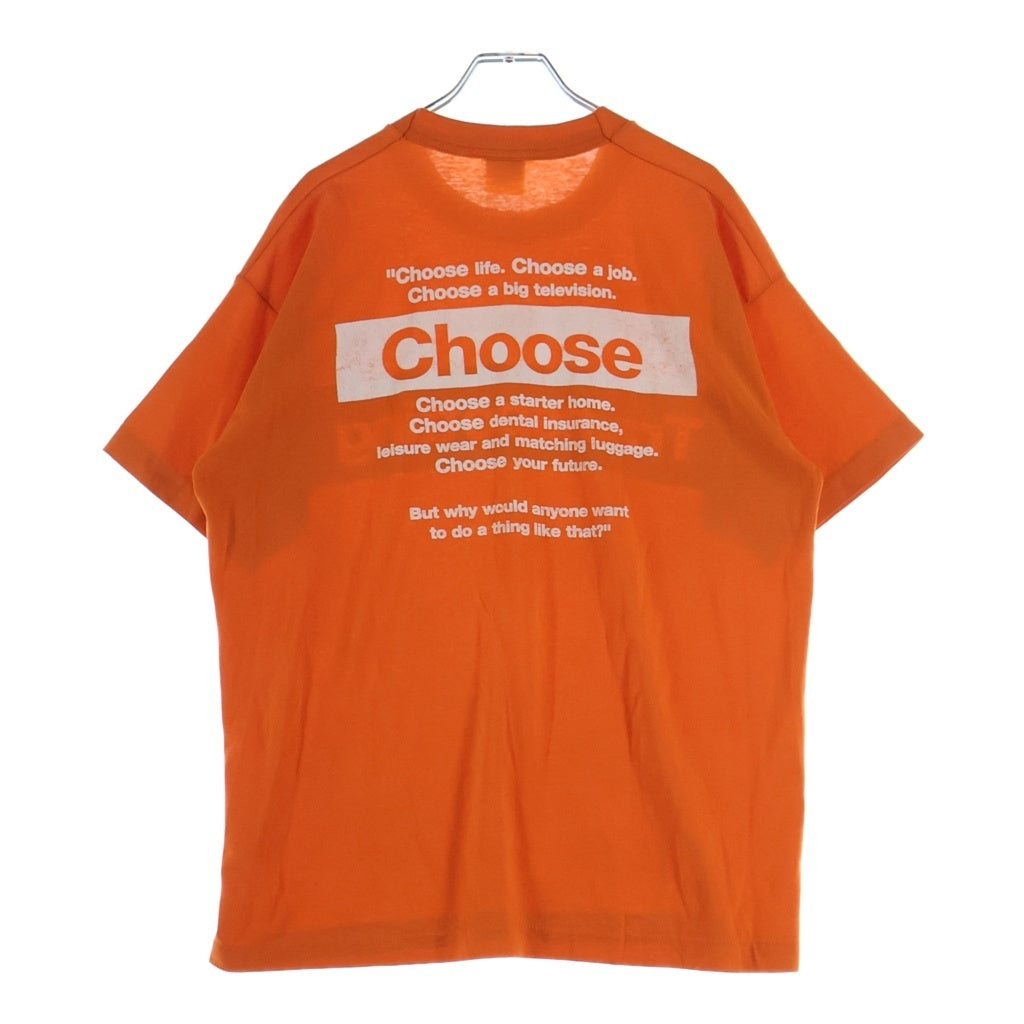 VINTAGE(ヴィンテージ) 90s Trainspotting Choose Your Life トレインスポッティング クルーネック半袖Tシャツ 裾袖シングル オレンジ