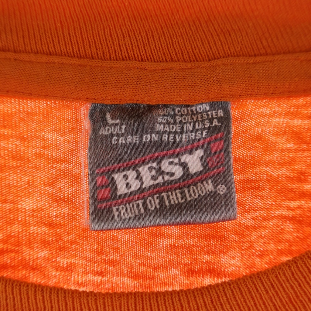 VINTAGE(ヴィンテージ) 90s Trainspotting Choose Your Life トレインスポッティング クルーネック半袖Tシャツ 裾袖シングル オレンジ
