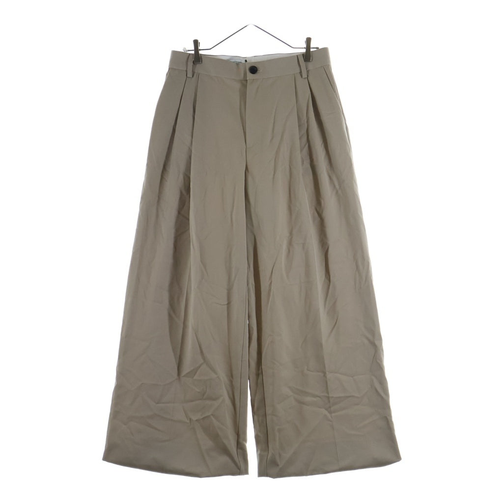 NO BRAND(ノーブランド) the World is your oyster TWO TUCK SLACKS ツータック スラックス ベージュ
