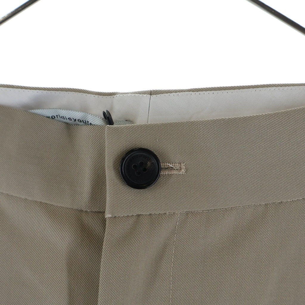 NO BRAND(ノーブランド) the World is your oyster TWO TUCK SLACKS ツータック スラックス ベージュ