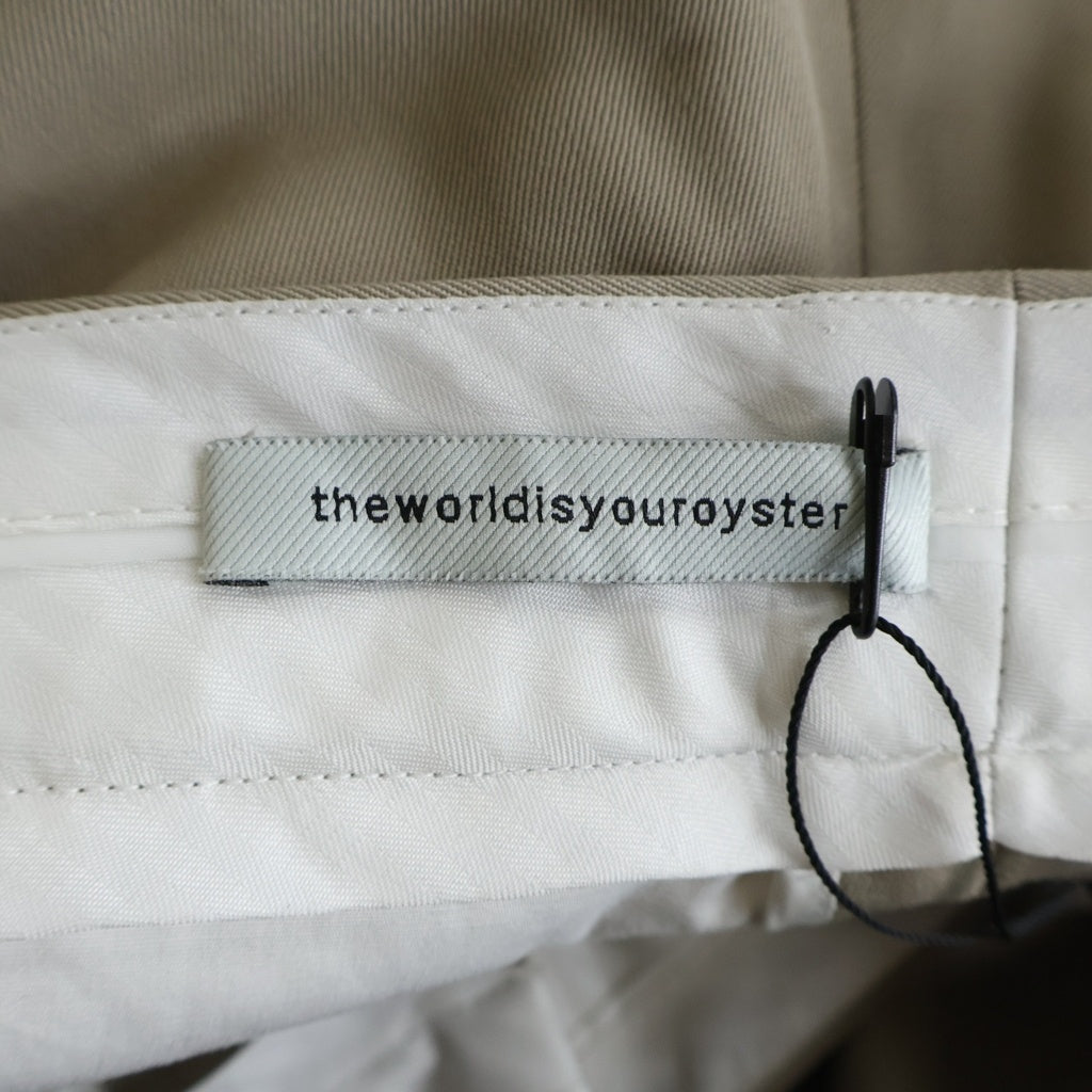 NO BRAND(ノーブランド) the World is your oyster TWO TUCK SLACKS ツータック スラックス ベージュ