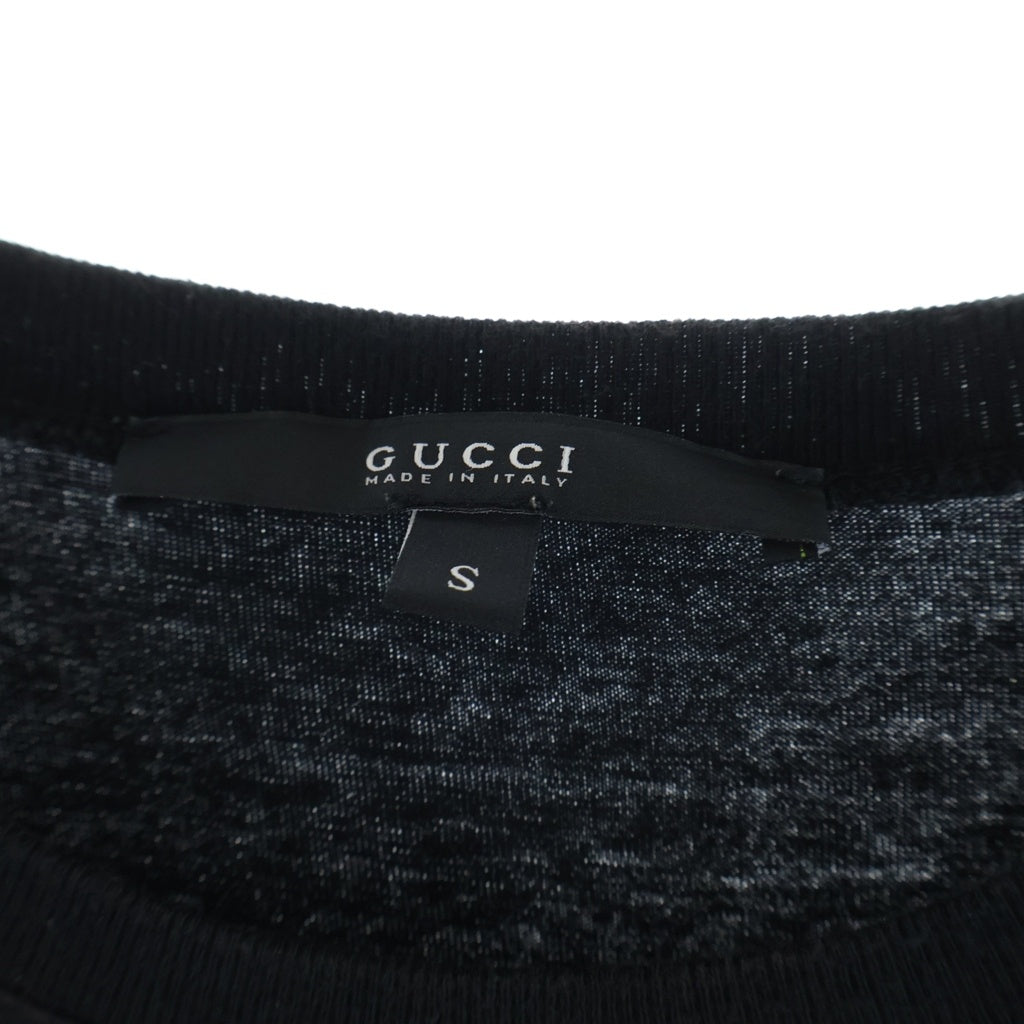 GUCCI(グッチ) ゴールドラメプリント 205314.X3335 カレッジ 半袖Tシャツ ブラック レディース