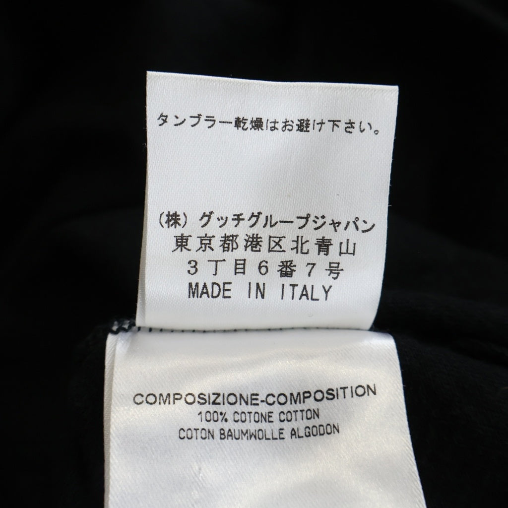 GUCCI(グッチ) ゴールドラメプリント 205314.X3335 カレッジ 半袖Tシャツ ブラック レディース