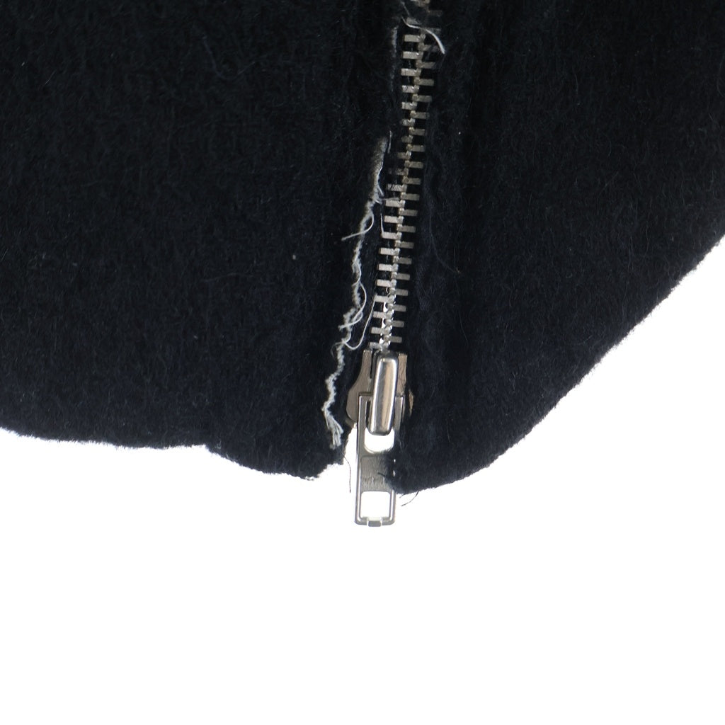 BLACK COMME des GARCONS(ブラックコムデギャルソン) 24AW ウールナイロンツイード中 製品後加工 縮絨 ジップデザイン ジャケット ブラック レディース