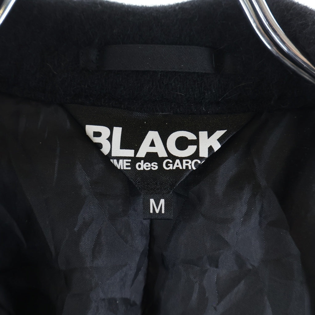 BLACK COMME des GARCONS(ブラックコムデギャルソン) 24AW ウールナイロンツイード中 製品後加工 縮絨 ジップデザイン ジャケット ブラック レディース