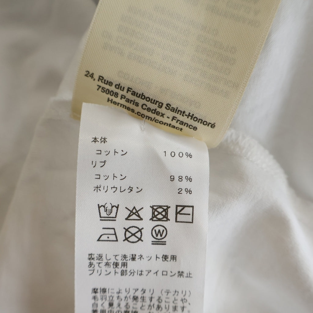 HERMES(エルメス) カルトゥッシュ グラン マネージュ プリントクルーネック半袖Tシャツカットソー 6E4646DA レディース