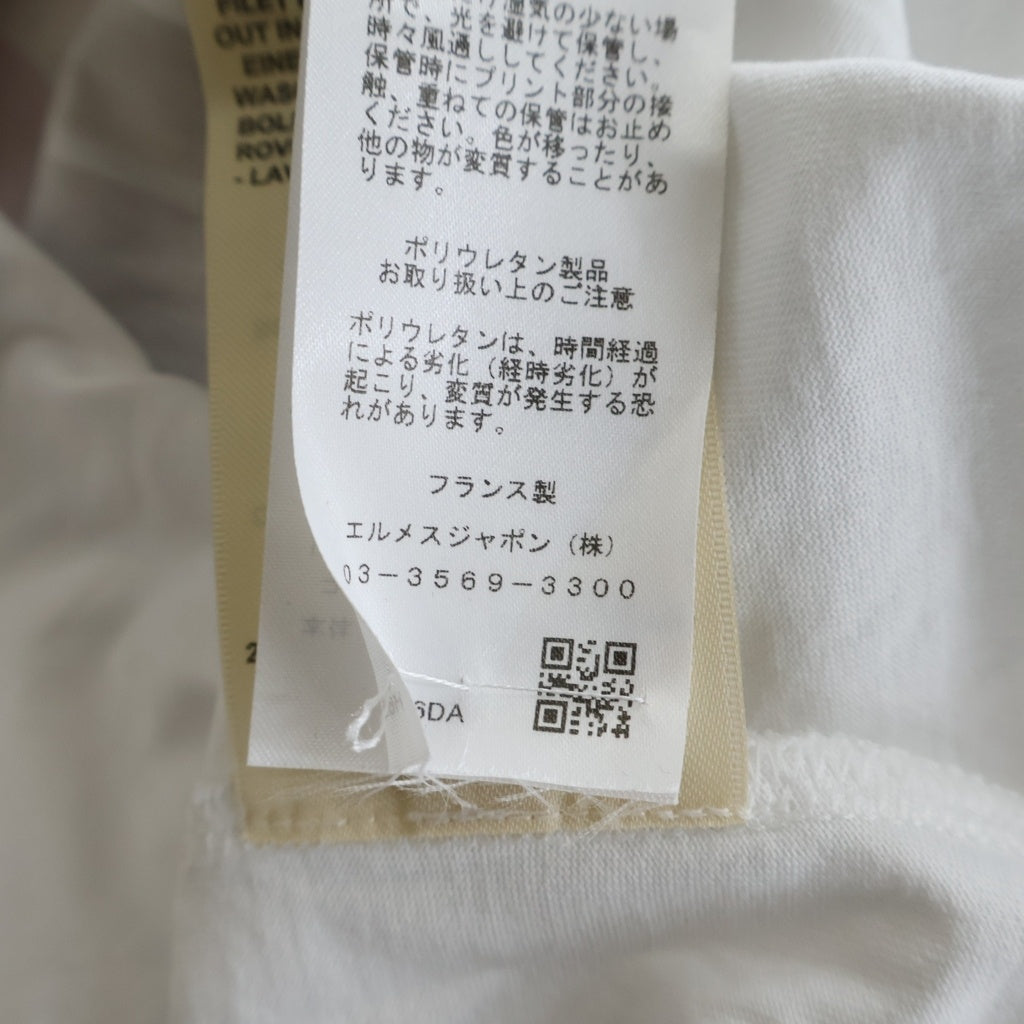 HERMES(エルメス) カルトゥッシュ グラン マネージュ プリントクルーネック半袖Tシャツカットソー 6E4646DA レディース