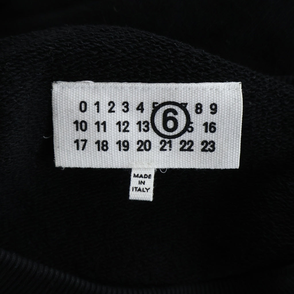 Maison Martin Margiela(メゾンマルタンマルジェラ) 26SS 6 Logo print sweatshirt フロントロゴ S62GU0147 半袖スウェット ブラック