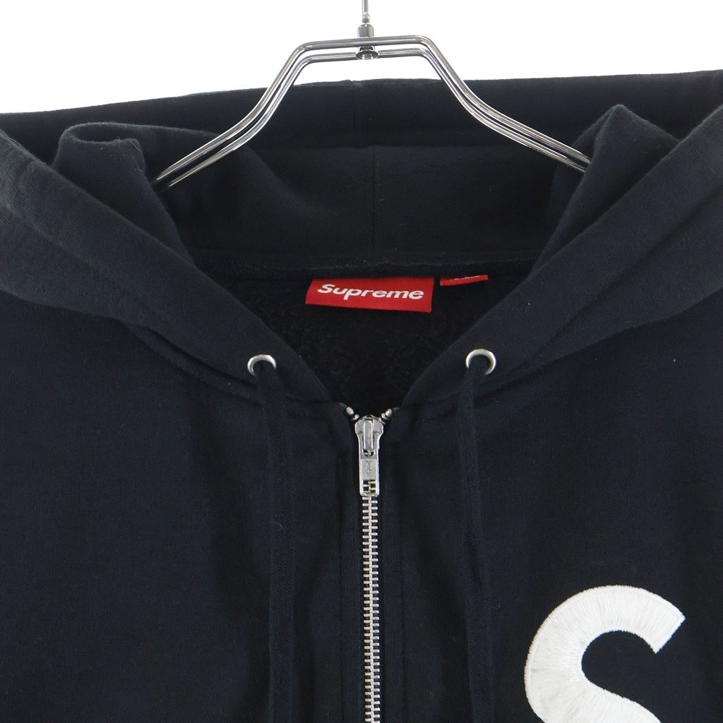 SUPREME(シュプリーム) 24AW S Logo Hooded Zip Up Sweatshirt Sロゴ ジップアップ フーディ ブラック