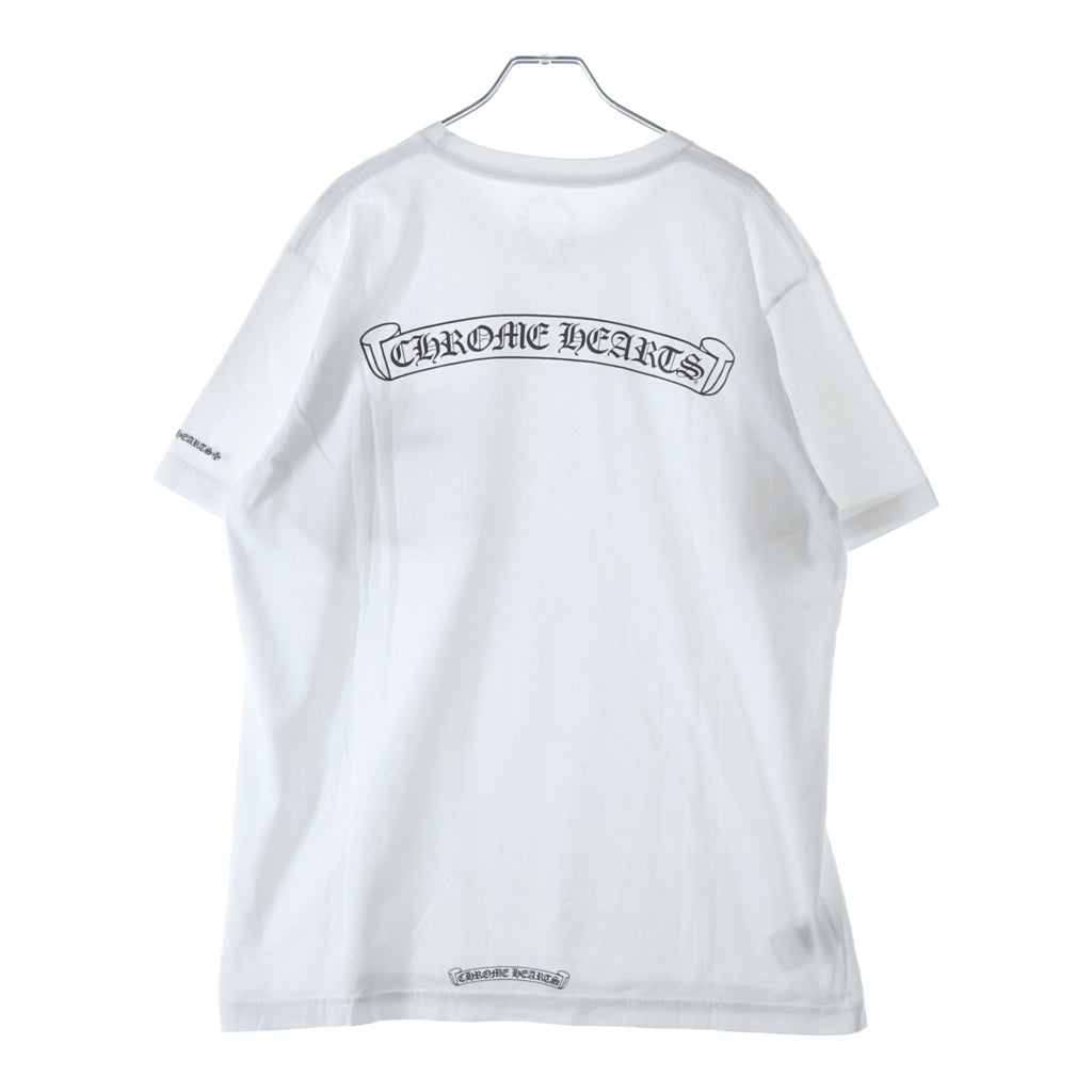 CHROME HEARTS(クロムハーツ) Back Scroll Logo Tee バックスクロール 胸ロゴ ポケット Tシャツ ホワイト