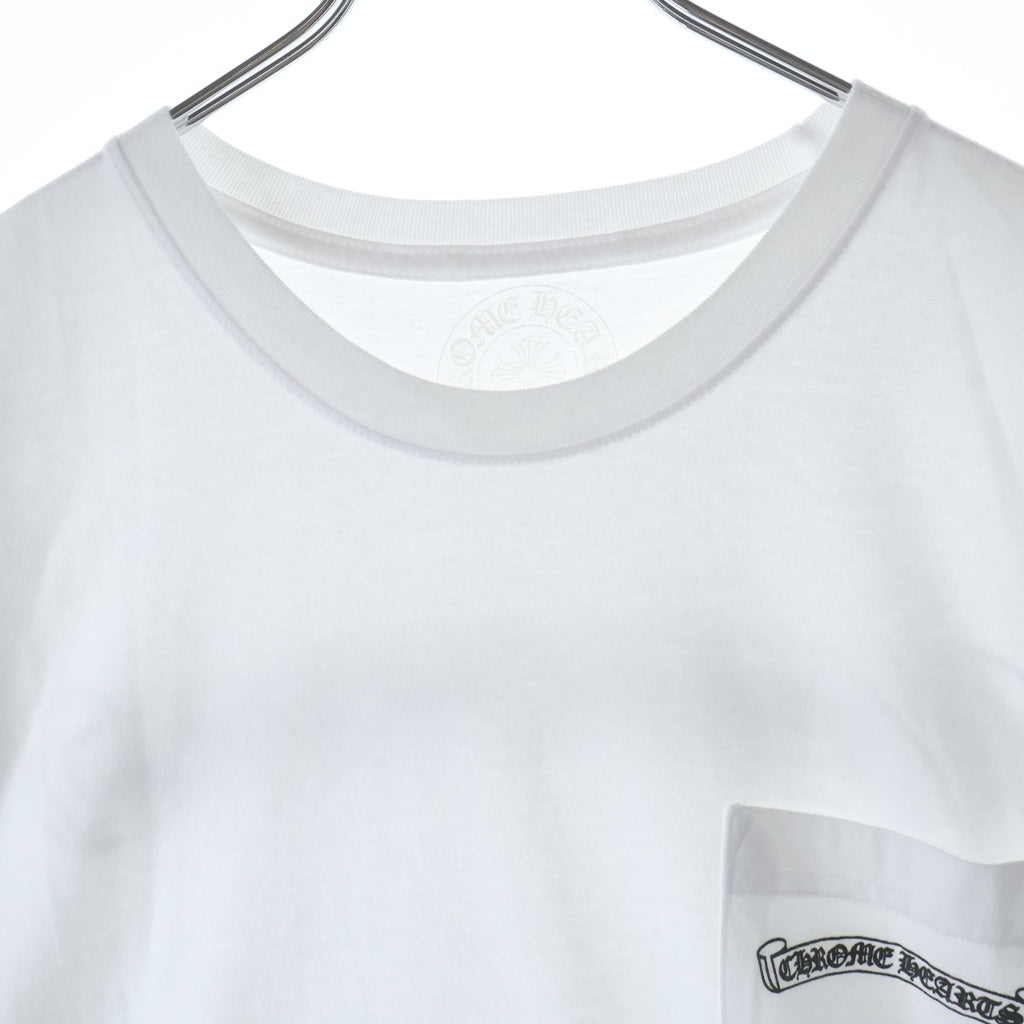 CHROME HEARTS(クロムハーツ) Back Scroll Logo Tee バックスクロール 胸ロゴ ポケット Tシャツ ホワイト