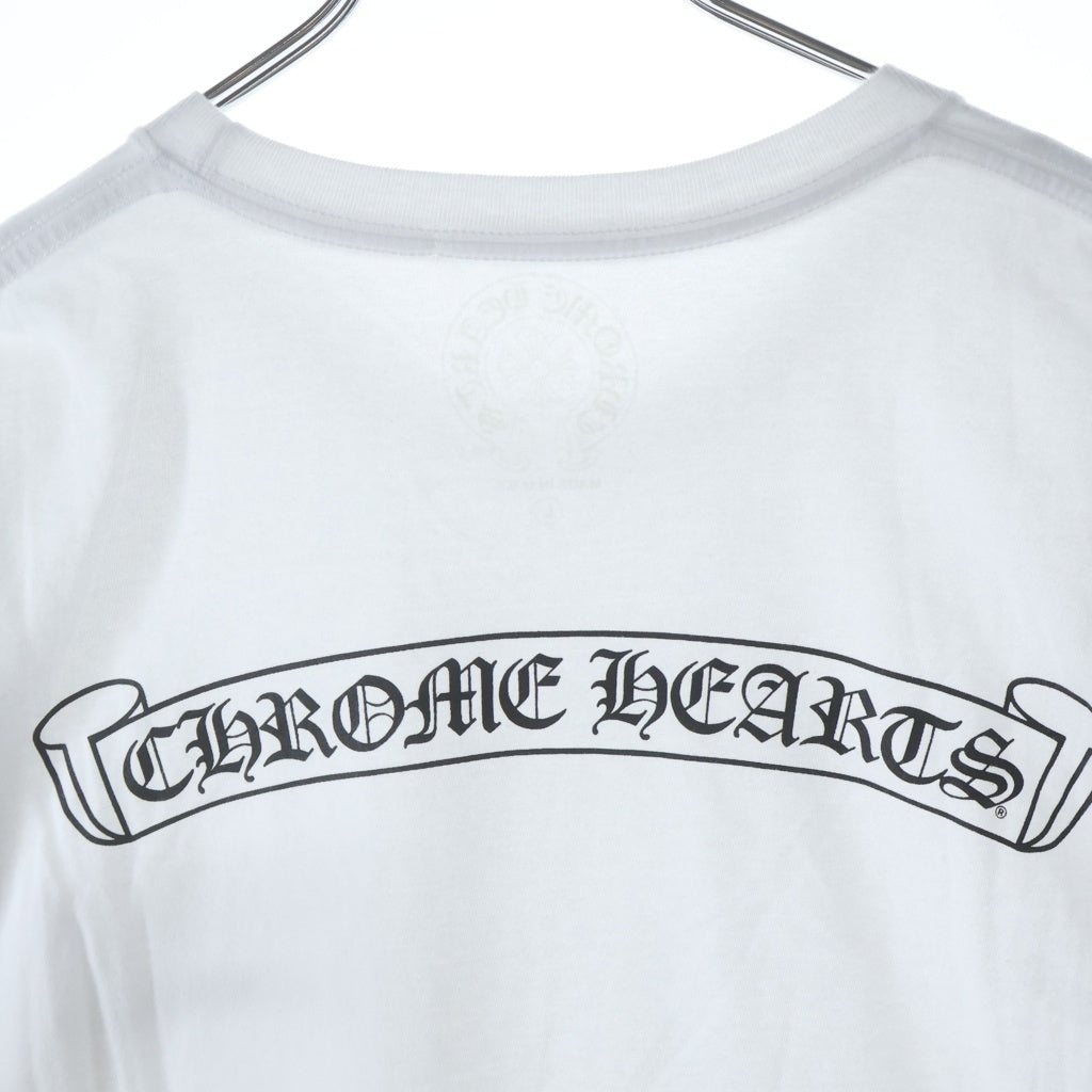 CHROME HEARTS(クロムハーツ) Back Scroll Logo Tee バックスクロール 胸ロゴ ポケット Tシャツ ホワイト
