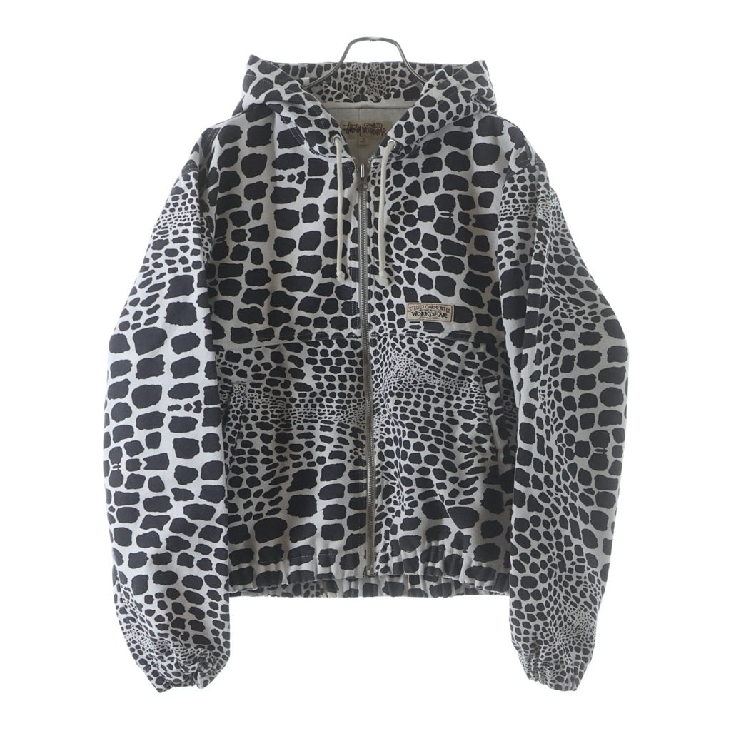 STUSSY(ステューシー) 26SS WORK JACKET UNLINED CANVAS LEOPARD 115913 キャンバス フーディジャケット ホワイト