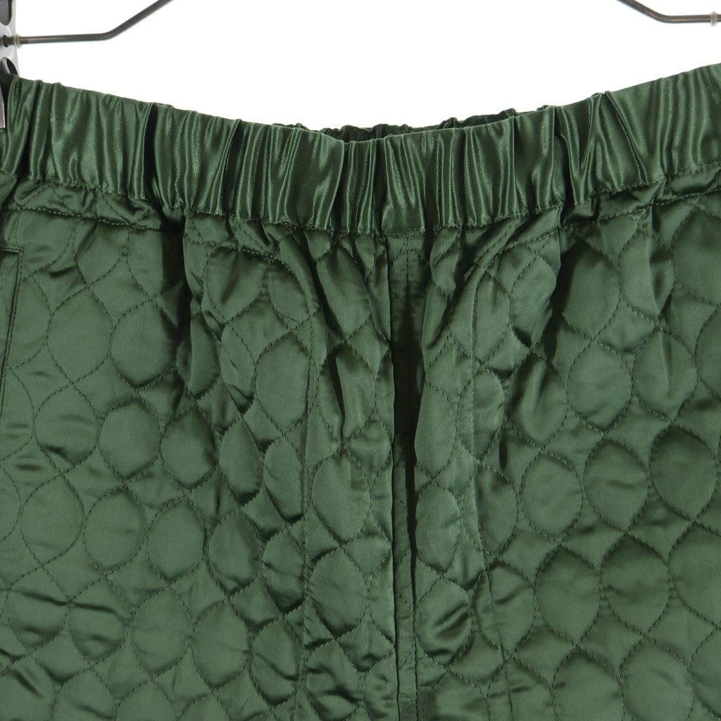 NOIR KEI NINOMIYA(ノワール ケイニノミヤ) 24AW リブ切替 キルティング 3N-P007 ショートパンツ グリーン レディース