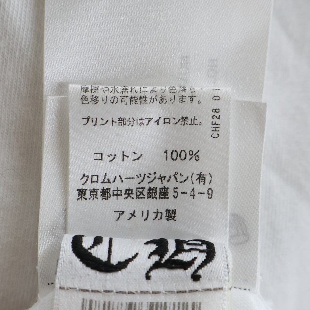 CHROME HEARTS(クロムハーツ) CH T-SHIRT ネックロゴプリント半袖Tシャツ カットソー ホワイト/ブラック