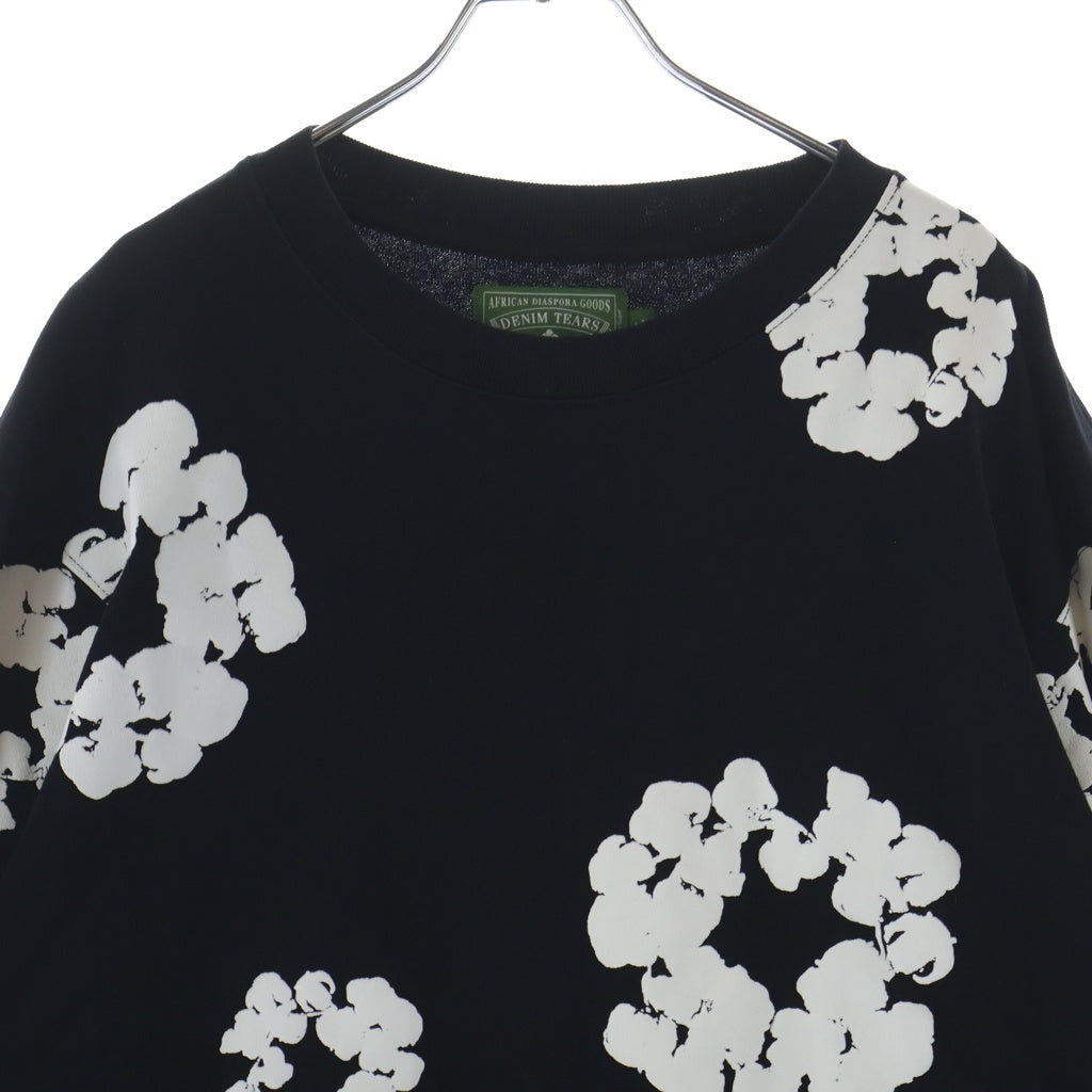 DENIM TEARS(デニムティアーズ) WREATH LONG SLEEVE TEE ロングスリーブカットソー ブラック