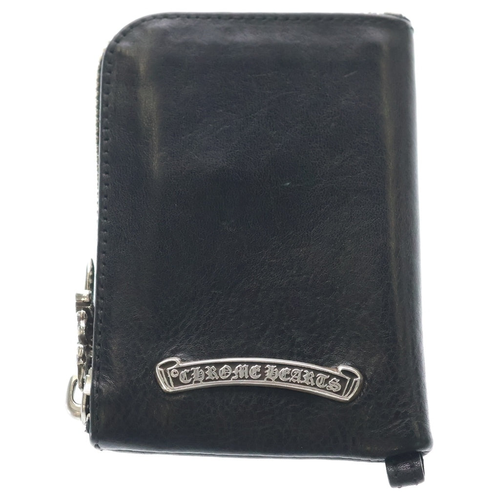 CHROME HEARTS(クロムハーツ) TINY ZIP タイニージップ クロスパッチ ダガージップ レザー ウォレット 財布 ブラック