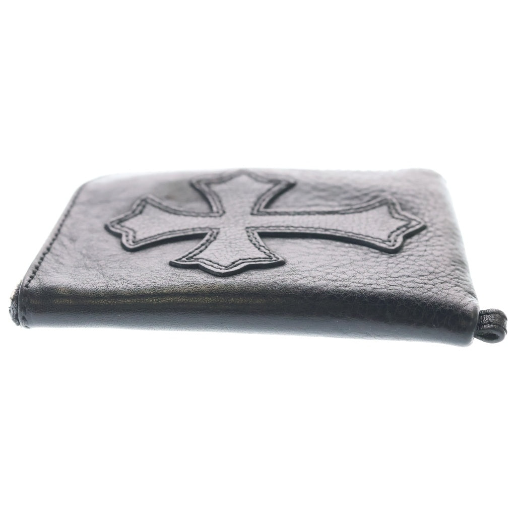 CHROME HEARTS(クロムハーツ) TINY ZIP タイニージップ クロスパッチ ダガージップ レザー ウォレット 財布 ブラック