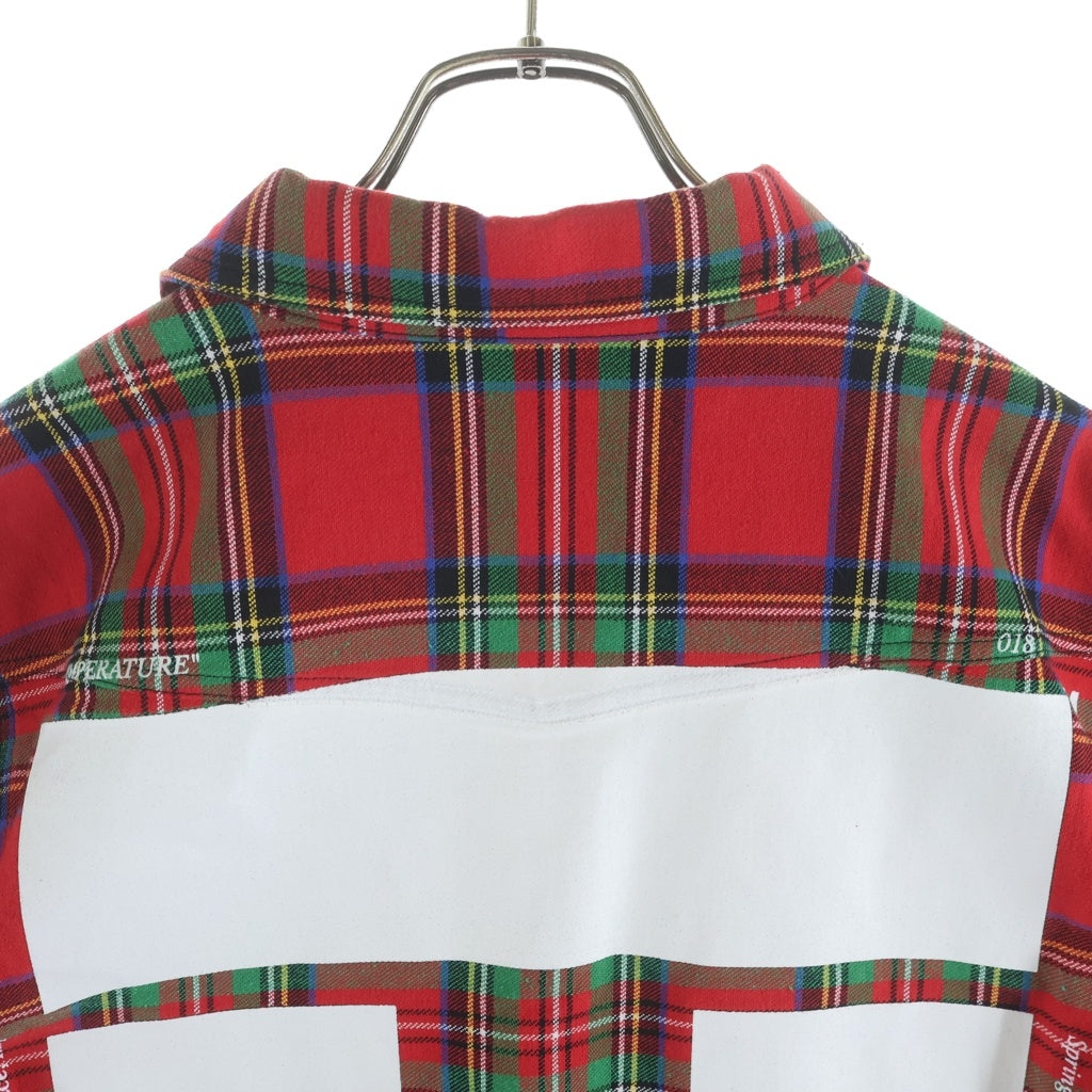 OFF-WHITE オフホワイト 18SS Flannel Check Shirt ダイアゴナル バックアロー タータンチェック OMGA001S18787012 フランネルシャツ レッド OFF-WHITE(オフホワイト) 18SS Flannel Check Shirt ダイアゴナル