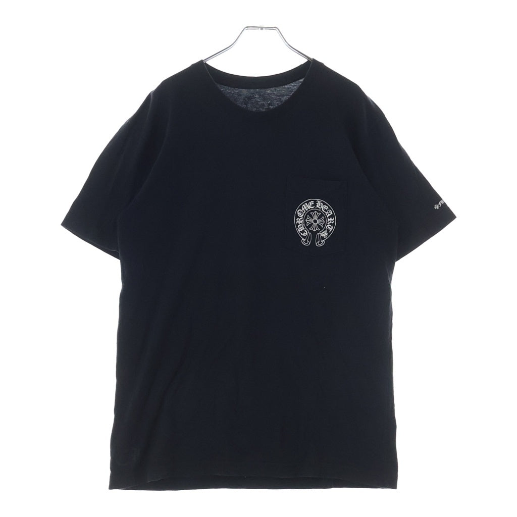 CHROME HEARTS(クロムハーツ) HORSESHOE S/S TEE ホースシュープリント ポケット半袖Tシャツ カットソー ブラック