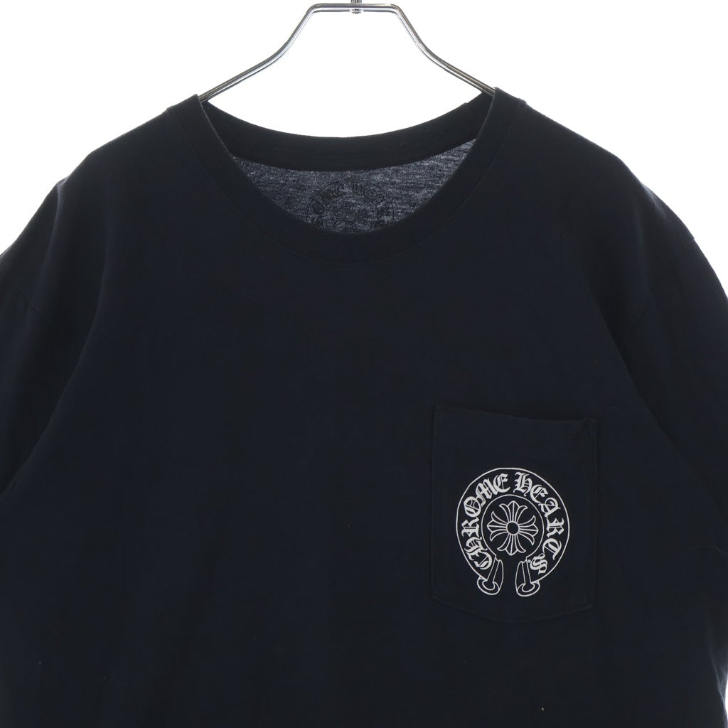 CHROME HEARTS(クロムハーツ) HORSESHOE S/S TEE ホースシュープリント ポケット半袖Tシャツ カットソー ブラック