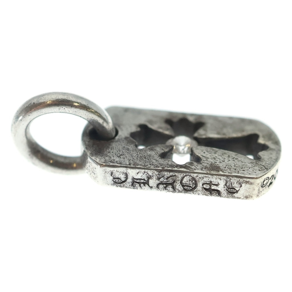 CHROME HEARTS(クロムハーツ) DT TNY CO CRS 1DIA タイニーカットアウトクロスドッグタグ 1ダイヤ チャーム ネックレストップ シルバー BCA410