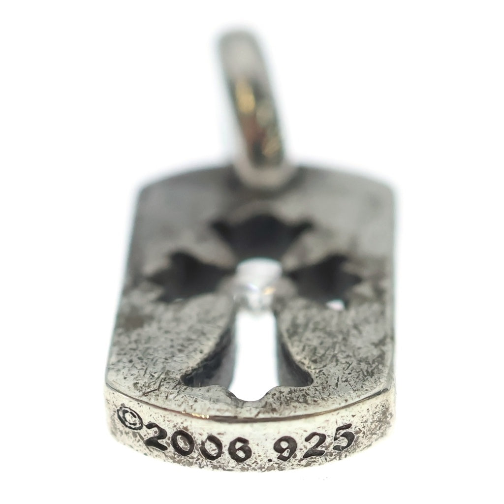 CHROME HEARTS(クロムハーツ) DT TNY CO CRS 1DIA タイニーカットアウトクロスドッグタグ 1ダイヤ チャーム ネックレストップ シルバー BCA410